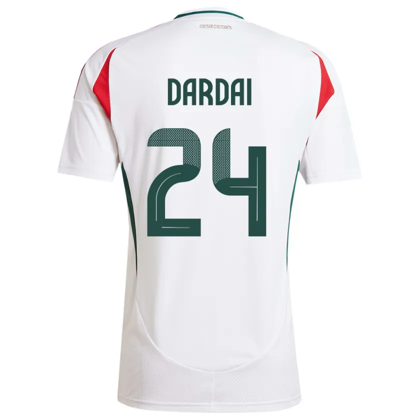 Danxen Kid Hungary Márton Dárdai #24 White Away Jersey 24-26 T-Shirt