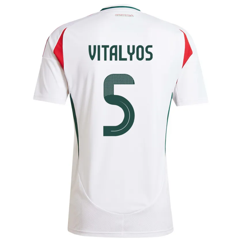 Danxen Kid Hungary Viktor Vitályos #5 White Away Jersey 24-26 T-Shirt