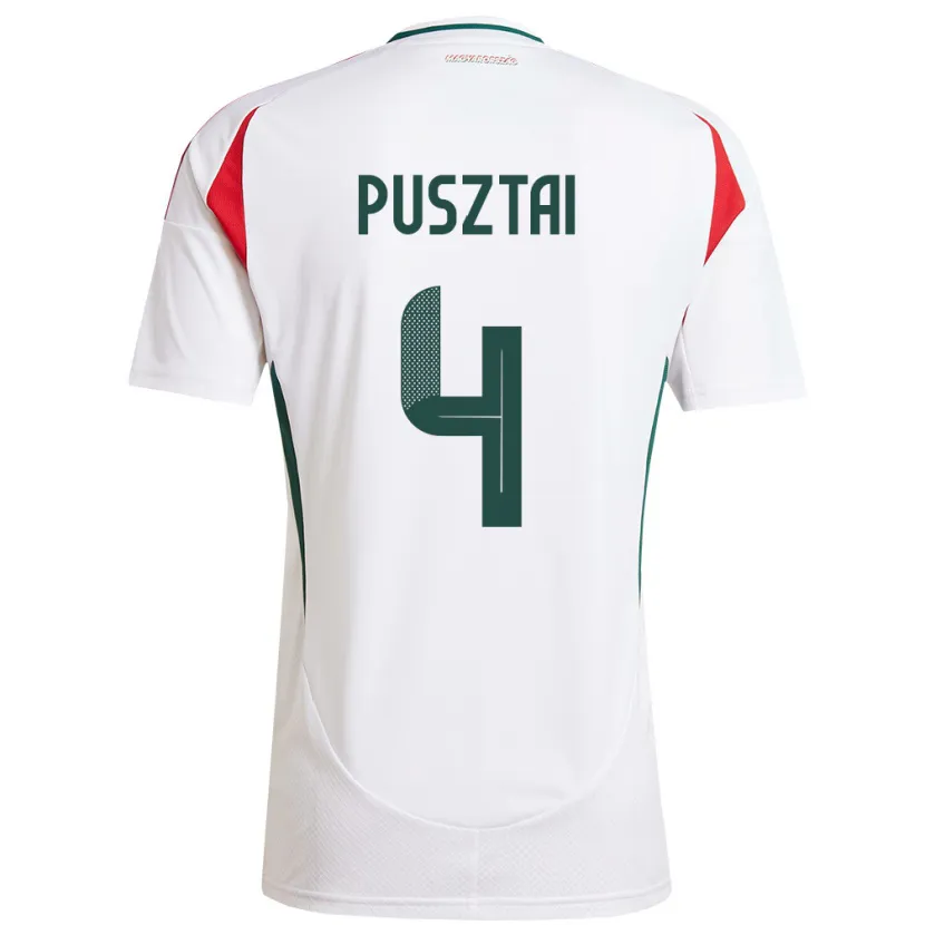 Danxen Kid Hungary Sára Pusztai #4 White Away Jersey 24-26 T-Shirt