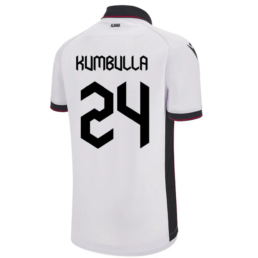 Danxen Kid Albania Marash Kumbulla #24 White Away Jersey 24-26 T-Shirt