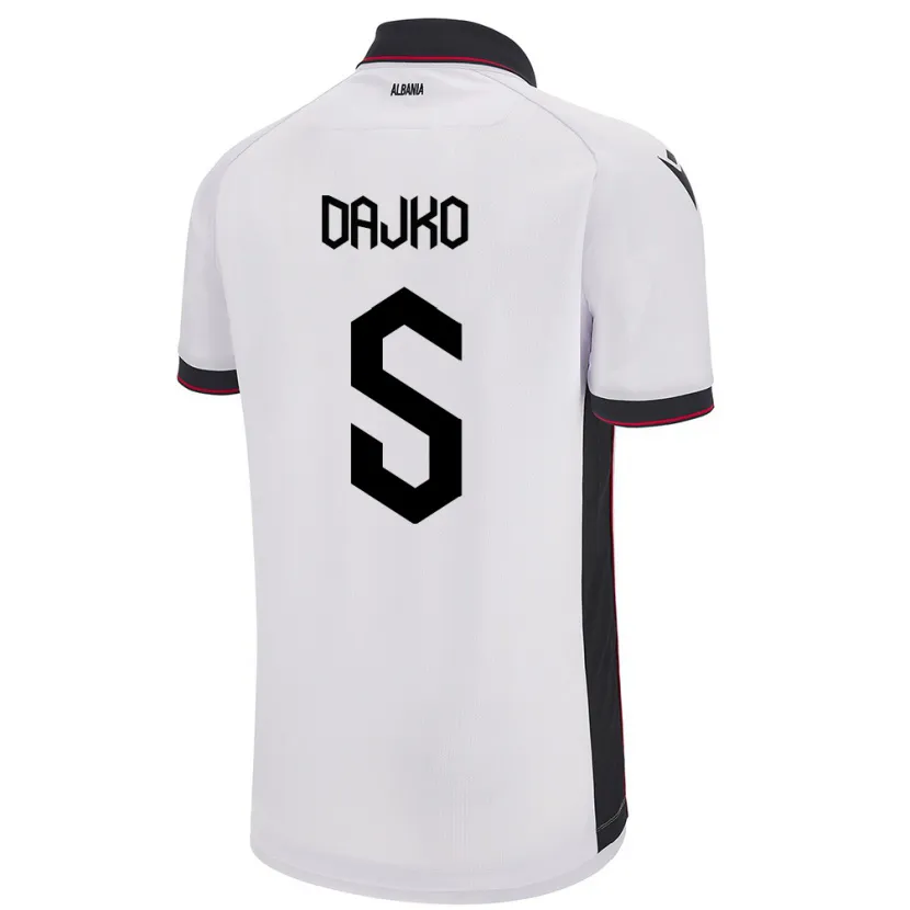 Danxen Kid Albania Ajdi Dajko #5 White Away Jersey 24-26 T-Shirt