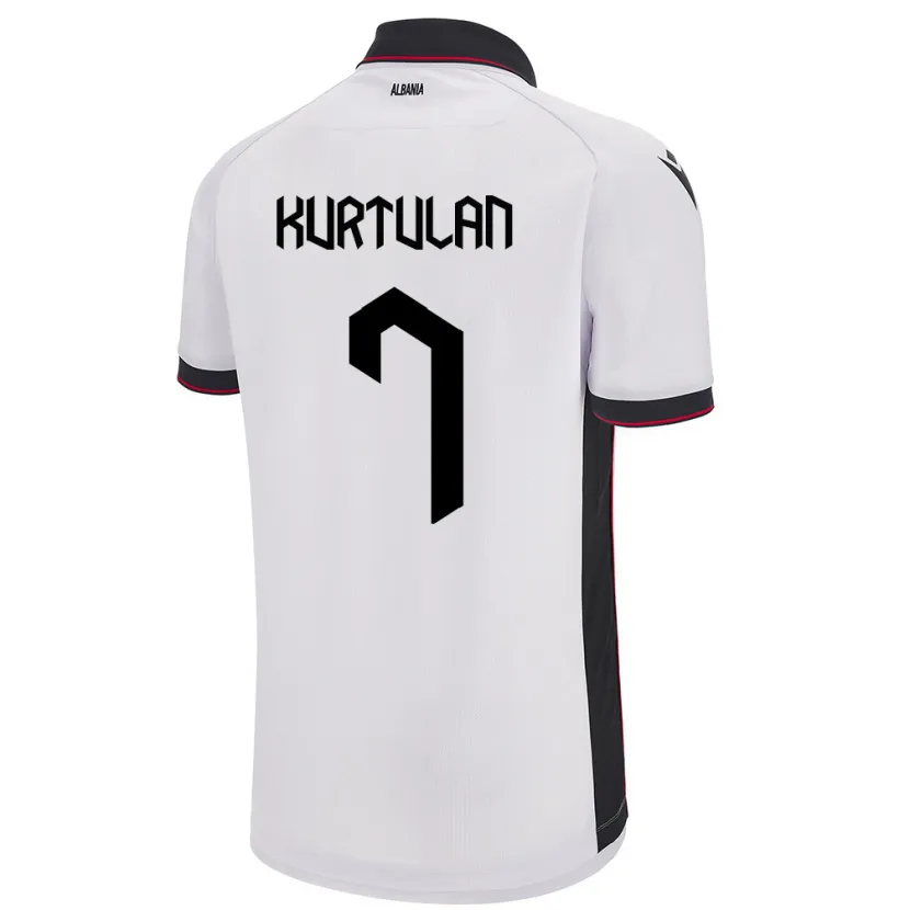 Danxen Kid Albania Arda Kurtulan #7 White Away Jersey 24-26 T-Shirt