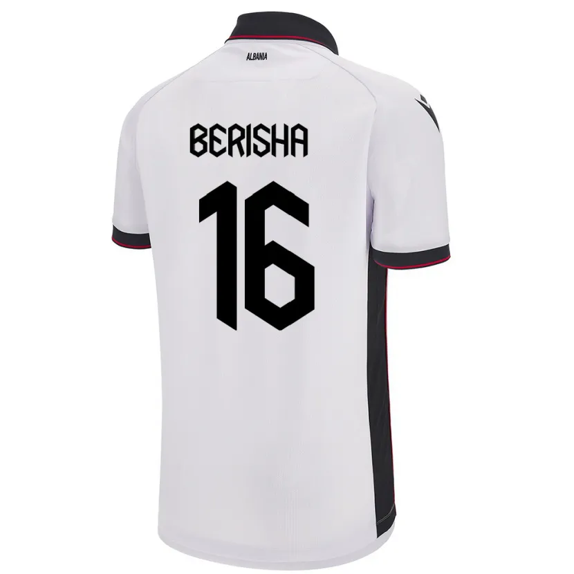 Danxen Kid Albania Medon Berisha #16 White Away Jersey 24-26 T-Shirt