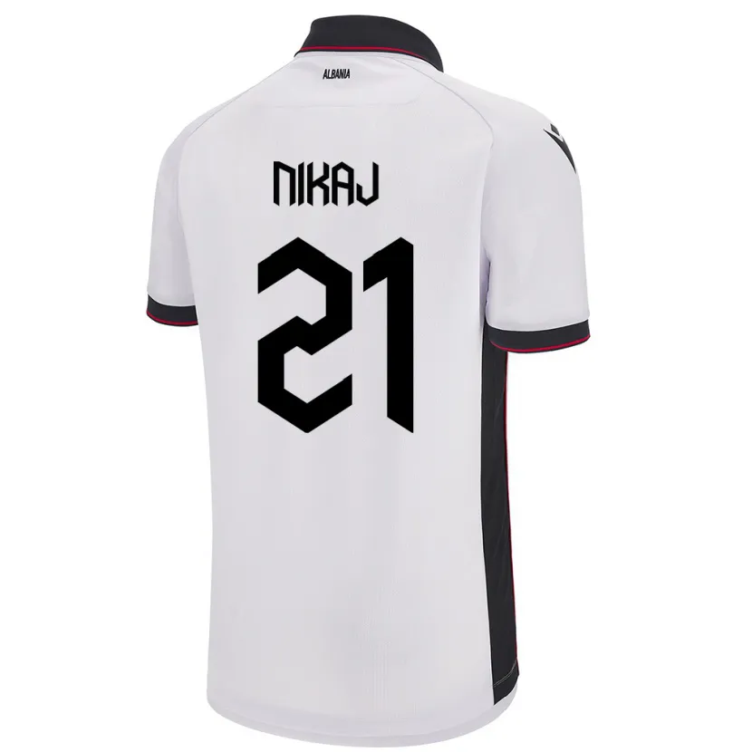 Danxen Kid Albania Ardit Nikaj #21 White Away Jersey 24-26 T-Shirt