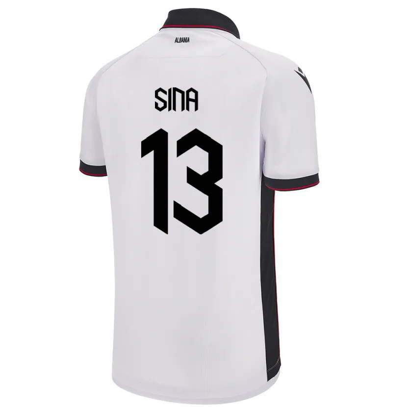 Danxen Kid Albania Samuele Sina #13 White Away Jersey 24-26 T-Shirt