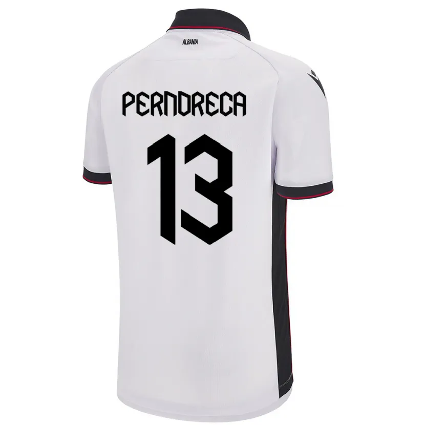 Danxen Kid Albania Fabjan Perndreca #13 White Away Jersey 24-26 T-Shirt