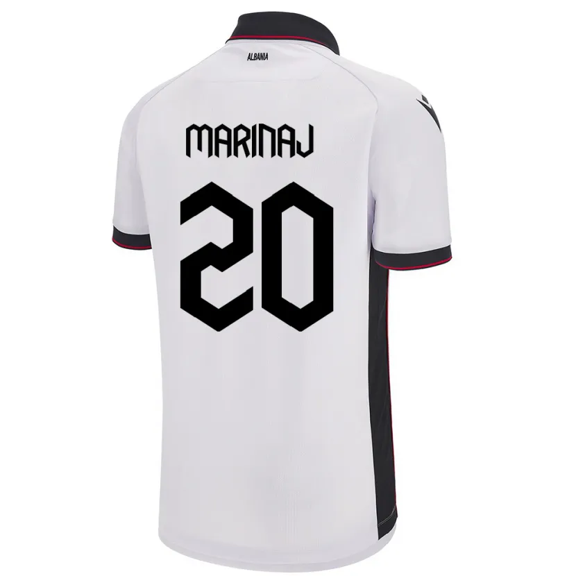 Danxen Kid Albania Kledi Marinaj #20 White Away Jersey 24-26 T-Shirt