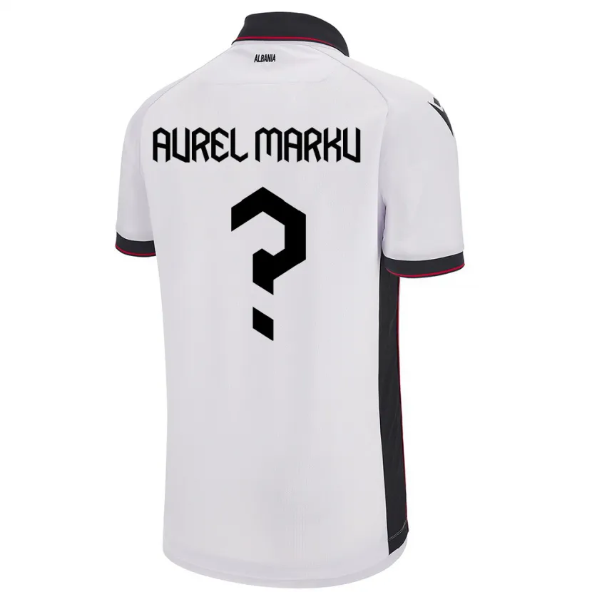 Danxen Kid Albania Aurel Marku #0 White Away Jersey 24-26 T-Shirt