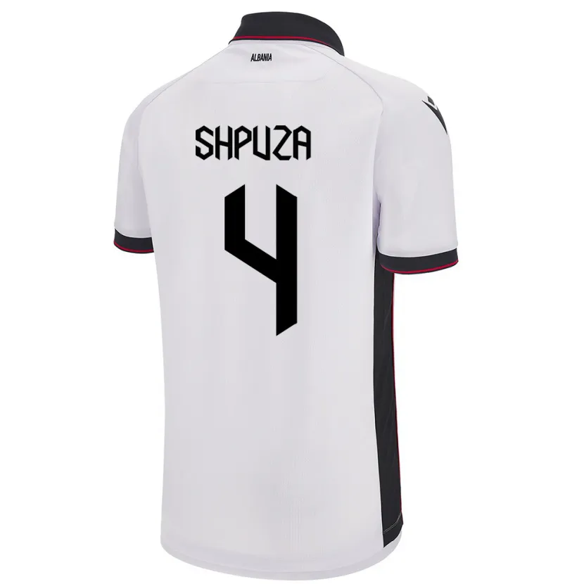 Danxen Kid Albania Kleo Shpuza #4 White Away Jersey 24-26 T-Shirt