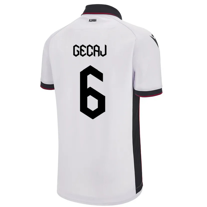 Danxen Kid Albania Kris Gecaj #6 White Away Jersey 24-26 T-Shirt