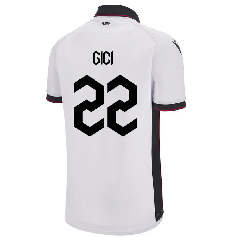 Danxen Kid Albania Matias Gici #22 White Away Jersey 24-26 T-Shirt