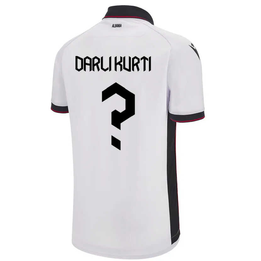 Danxen Kid Albania Darli Kurti #0 White Away Jersey 24-26 T-Shirt