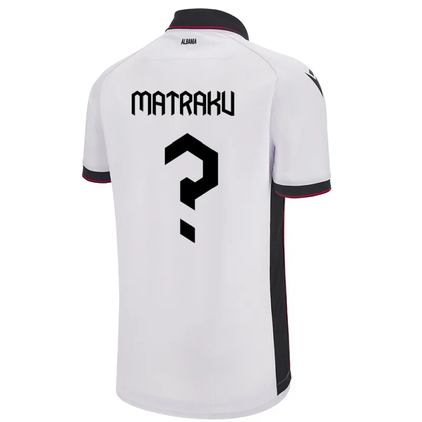 Danxen Kid Albania Denis Matraku #0 White Away Jersey 24-26 T-Shirt