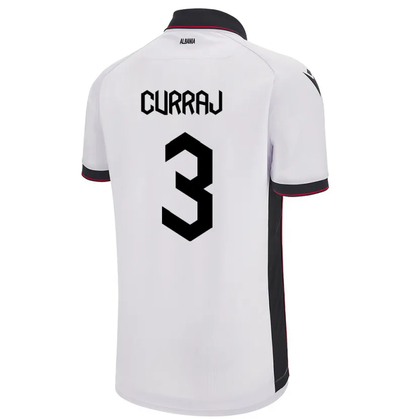 Danxen Kid Albania Arbenita Curraj #3 White Away Jersey 24-26 T-Shirt