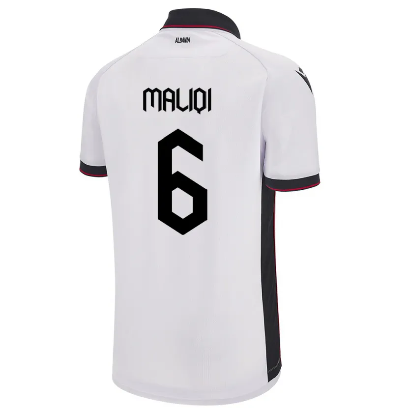 Danxen Kid Albania Sara Maliqi #6 White Away Jersey 24-26 T-Shirt