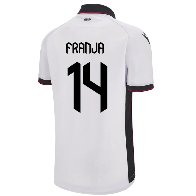 Danxen Kid Albania Ezmiralda Franja #14 White Away Jersey 24-26 T-Shirt