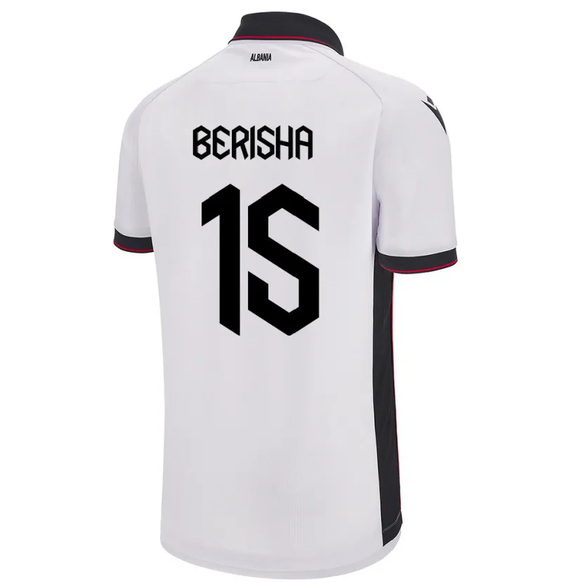 Danxen Kid Albania Gresa Berisha #15 White Away Jersey 24-26 T-Shirt