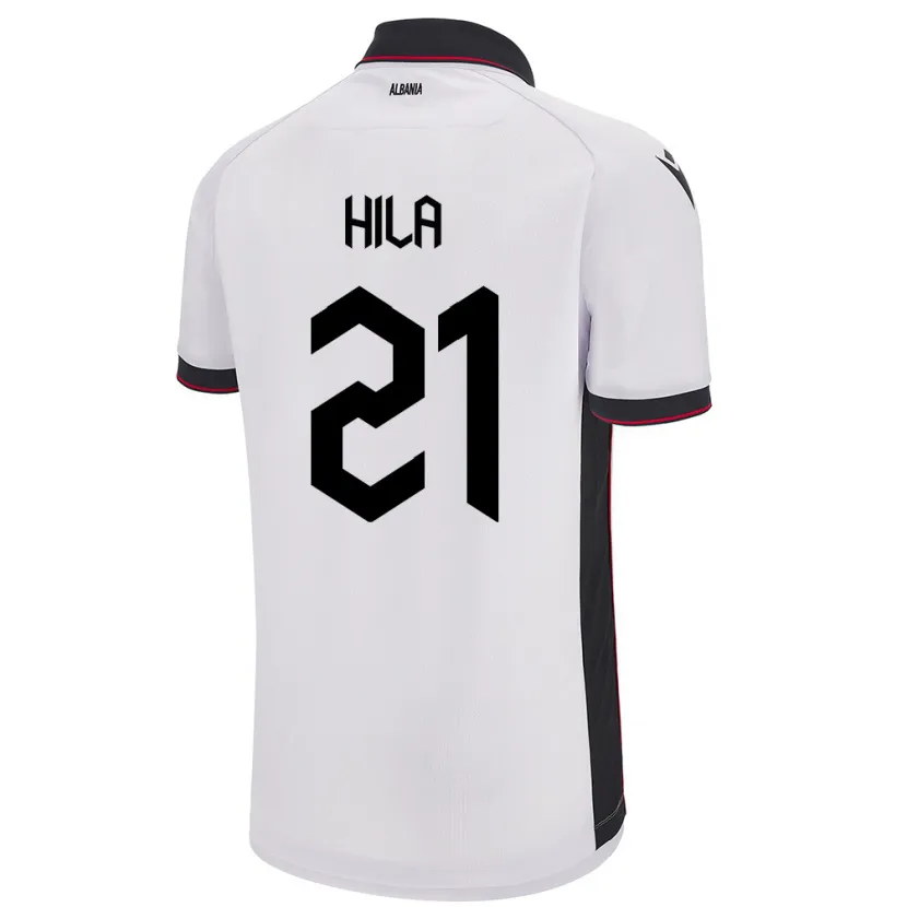 Danxen Kid Albania Alma Hila #21 White Away Jersey 24-26 T-Shirt