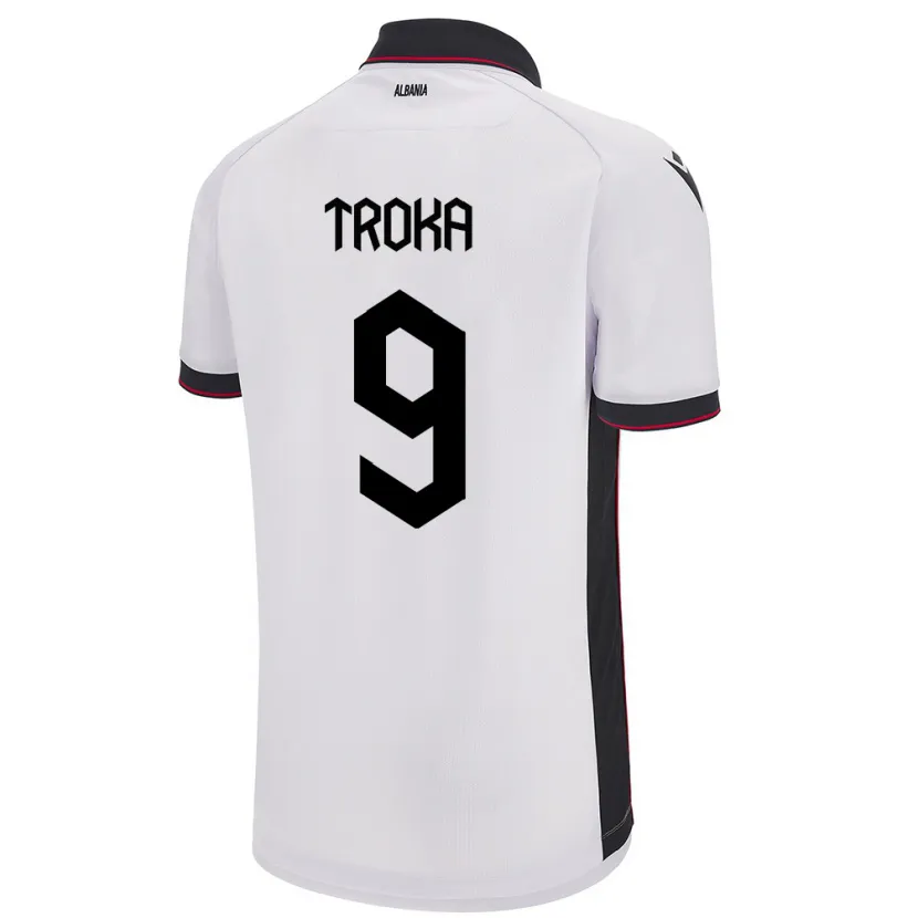 Danxen Kid Albania Valentina Troka #9 White Away Jersey 24-26 T-Shirt