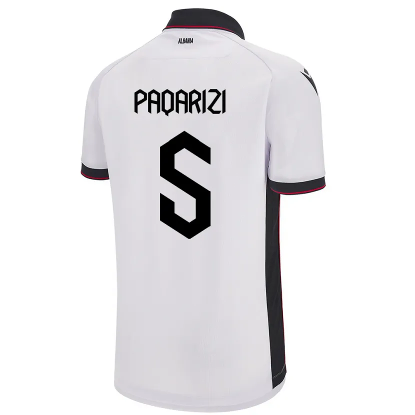 Danxen Kid Albania Vesa Paqarizi #5 White Away Jersey 24-26 T-Shirt