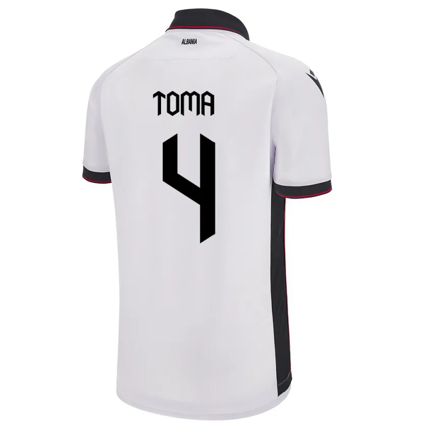 Danxen Kid Albania Stella Toma #4 White Away Jersey 24-26 T-Shirt