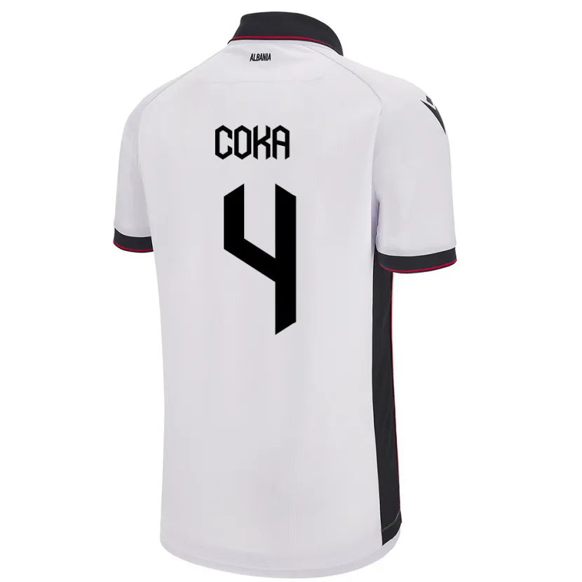 Danxen Kid Albania Jehona Coka #4 White Away Jersey 24-26 T-Shirt