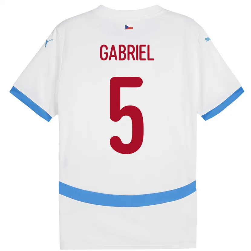 Danxen Kid Czech Republic Adam Gabriel #5 White Away Jersey 24-26 T-Shirt