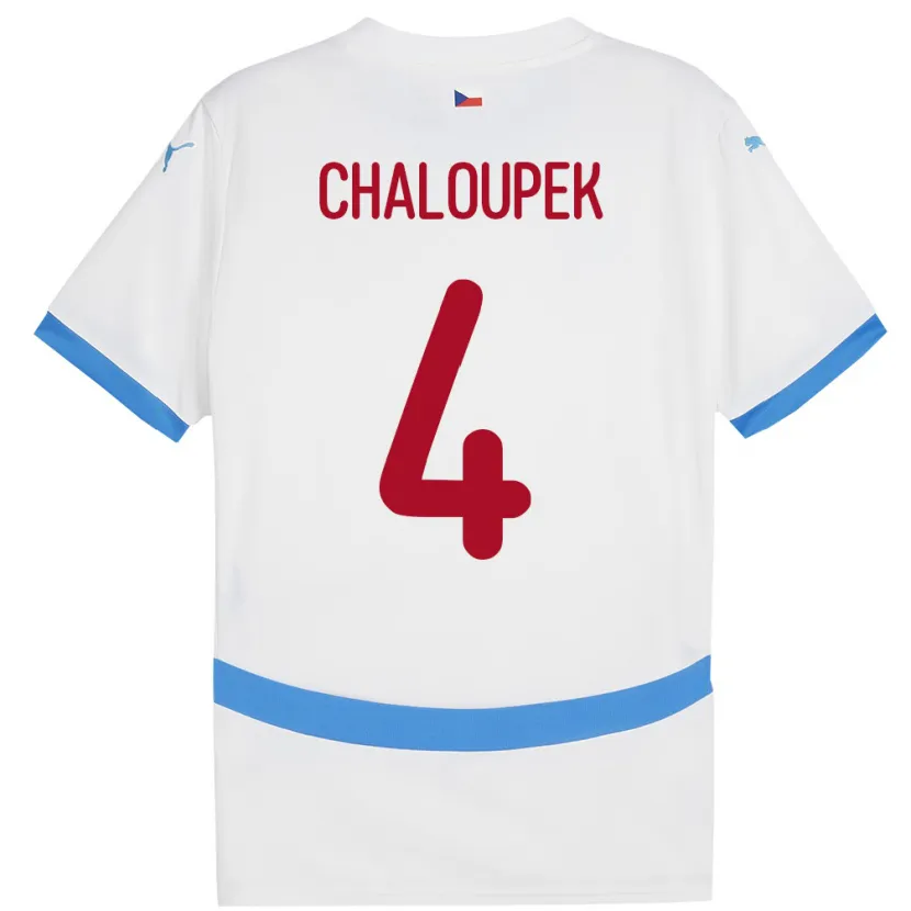 Danxen Kid Czech Republic Stepan Chaloupek #4 White Away Jersey 24-26 T-Shirt