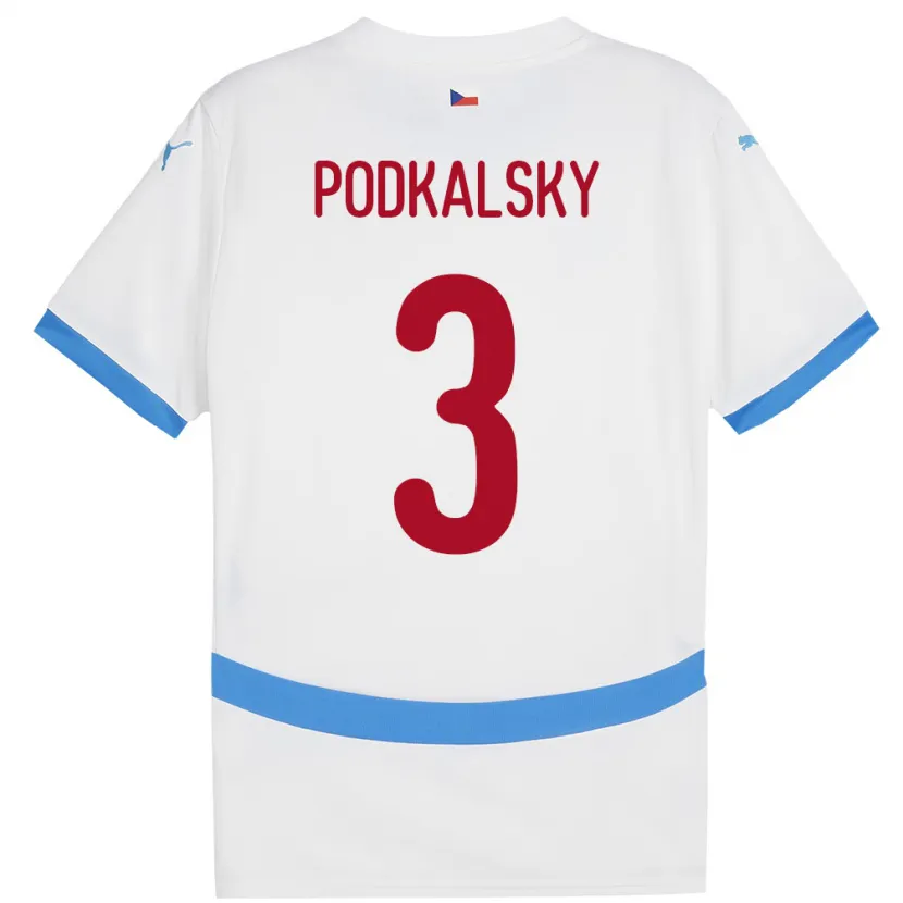 Danxen Kid Czech Republic Jakub Podkalsky #3 White Away Jersey 24-26 T-Shirt