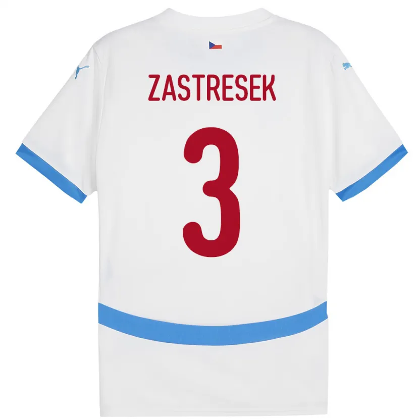 Danxen Kid Czech Republic Matous Zastresek #3 White Away Jersey 24-26 T-Shirt