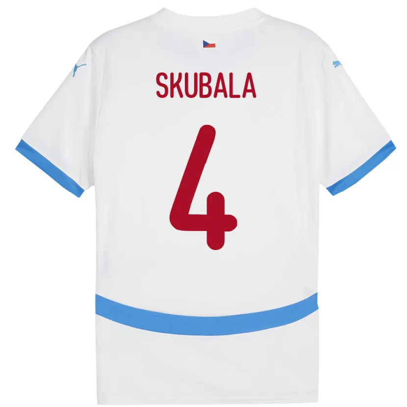 Danxen Kid Czech Republic Tomas Skubala #4 White Away Jersey 24-26 T-Shirt