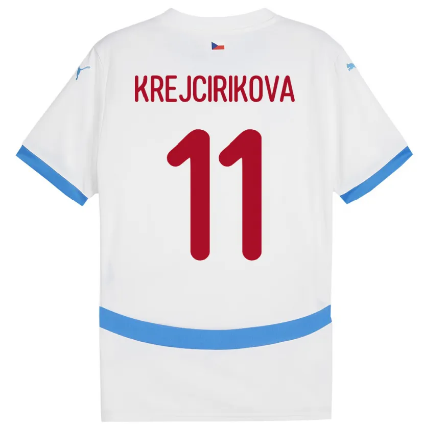 Danxen Kid Czech Republic Tereza Krejčiříková #11 White Away Jersey 24-26 T-Shirt