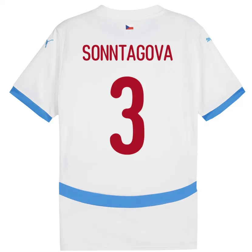 Danxen Kid Czech Republic Eliška Sonntagová #3 White Away Jersey 24-26 T-Shirt