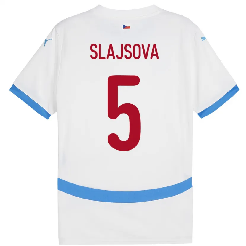 Danxen Kid Czech Republic Gabriela Šlajsová #5 White Away Jersey 24-26 T-Shirt