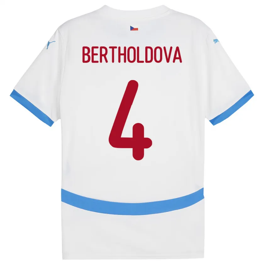 Danxen Kid Czech Republic Petra Bertholdová #4 White Away Jersey 24-26 T-Shirt