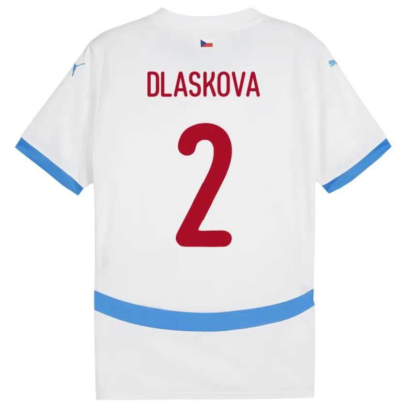 Danxen Kid Czech Republic Anna Dlasková #2 White Away Jersey 24-26 T-Shirt