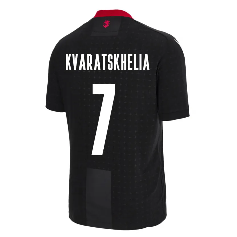 Danxen Kid Georgia Khvicha Kvaratskhelia #7 Black Away Jersey 24-26 T-Shirt