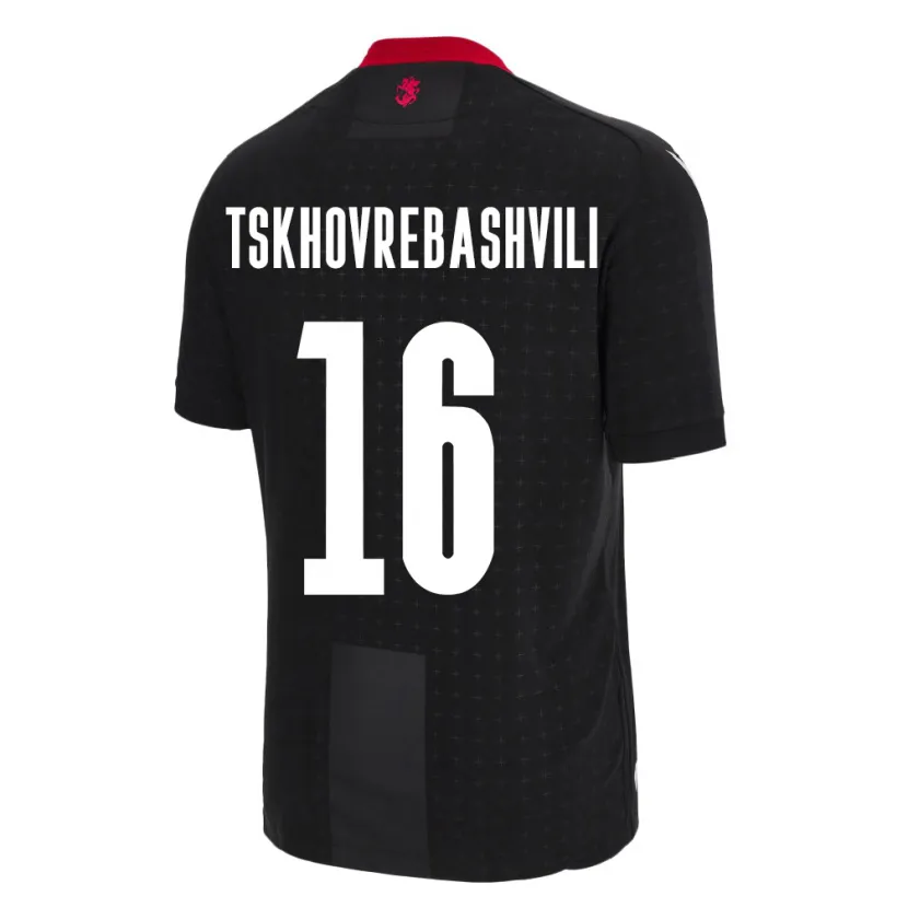 Danxen Kid Georgia Nikoloz Tskhovrebashvili #16 Black Away Jersey 24-26 T-Shirt