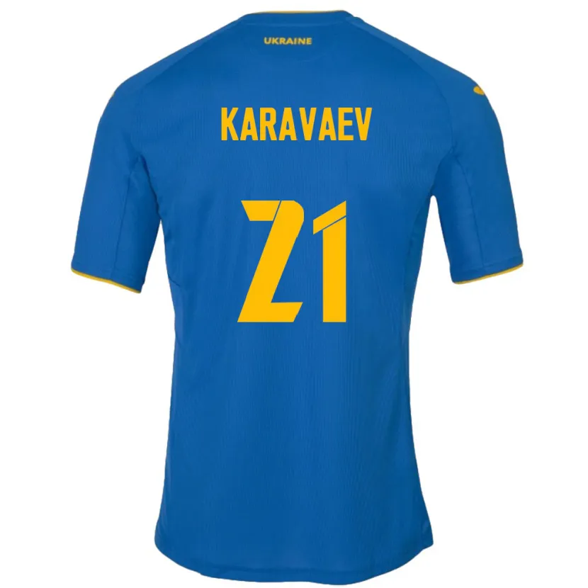 Danxen Kid Ukraine Oleksandr Karavaev #21 Blue Away Jersey 24-26 T-Shirt