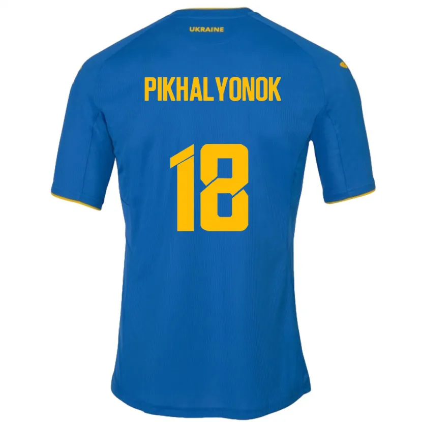 Danxen Kid Ukraine Oleksandr Pikhalyonok #18 Blue Away Jersey 24-26 T-Shirt