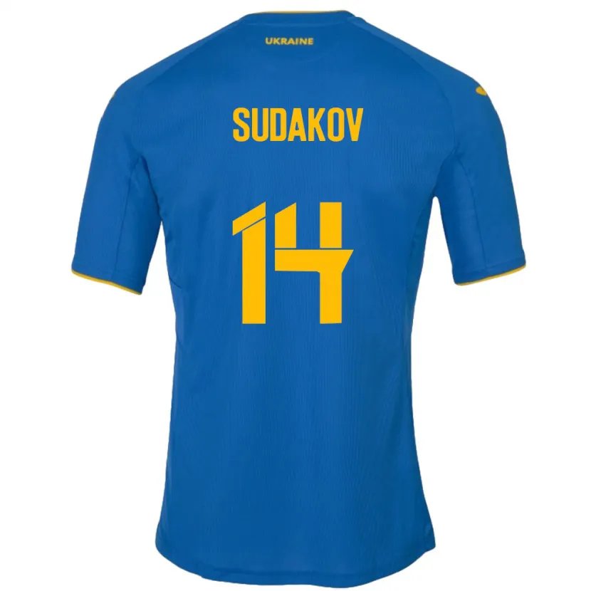 Danxen Kid Ukraine Georgiy Sudakov #14 Blue Away Jersey 24-26 T-Shirt