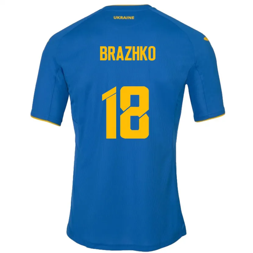 Danxen Kid Ukraine Volodymyr Brazhko #18 Blue Away Jersey 24-26 T-Shirt