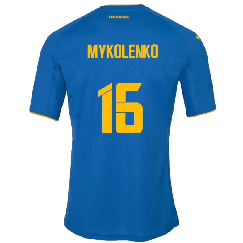 Danxen Kid Ukraine Vitaliy Mykolenko #16 Blue Away Jersey 24-26 T-Shirt