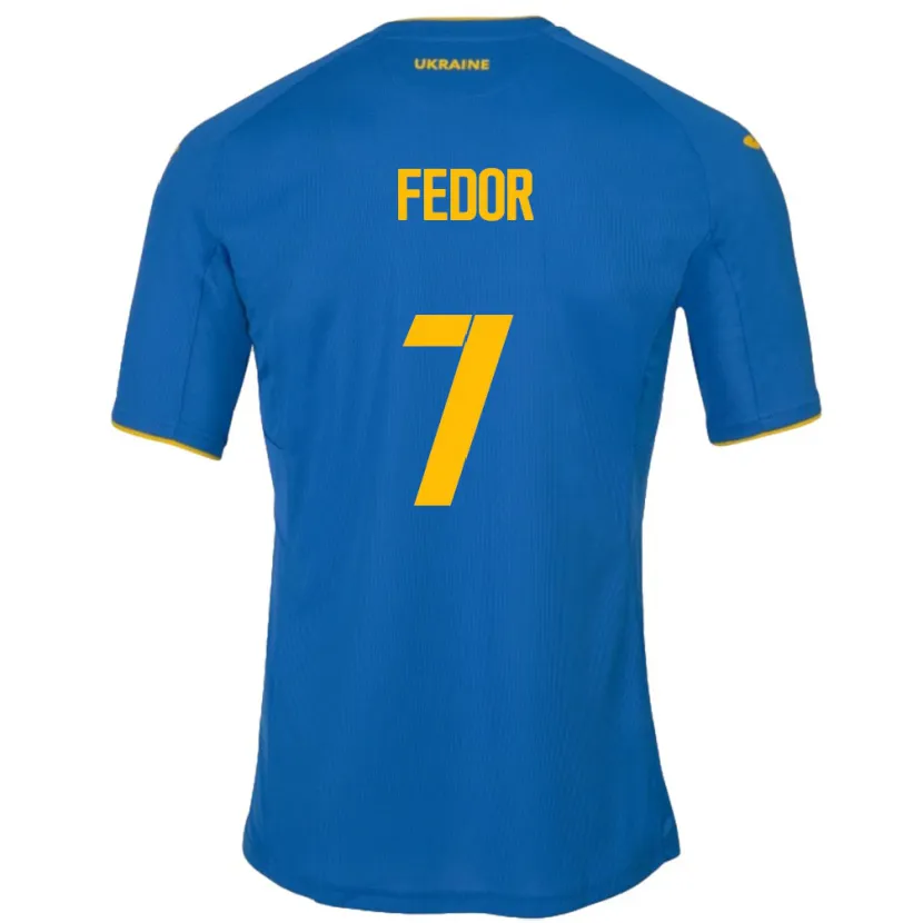 Danxen Kid Ukraine Oleg Fedor #7 Blue Away Jersey 24-26 T-Shirt