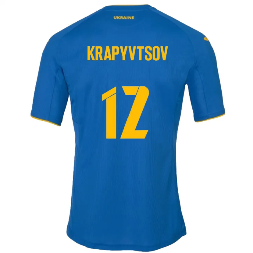 Danxen Kid Ukraine Vladyslav Krapyvtsov #12 Blue Away Jersey 24-26 T-Shirt