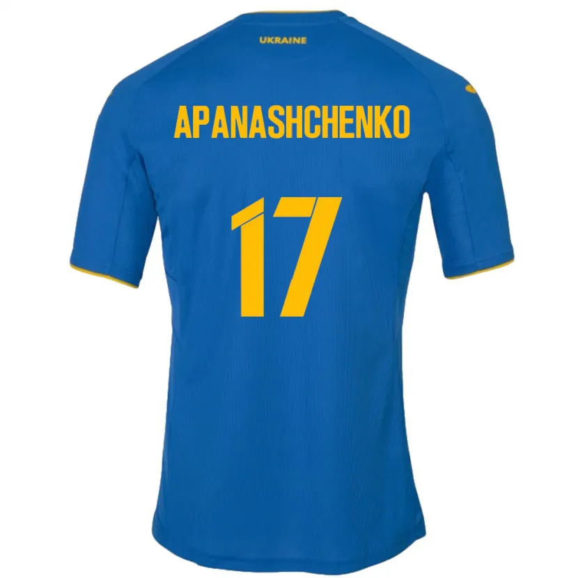 Danxen Kid Ukraine Daryna Apanashchenko #17 Blue Away Jersey 24-26 T-Shirt