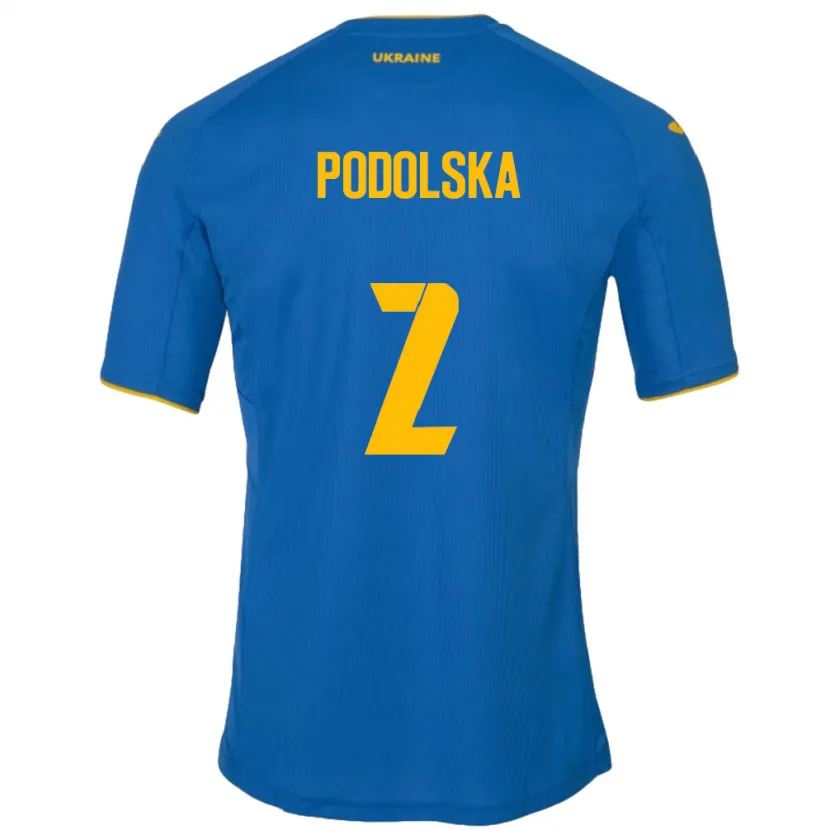 Danxen Kid Ukraine Iryna Podolska #2 Blue Away Jersey 24-26 T-Shirt