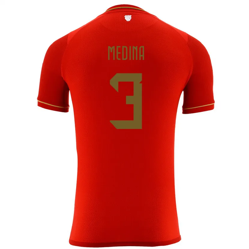 Danxen Kid Bolivia Diego Medina #3 Red Away Jersey 24-26 T-Shirt