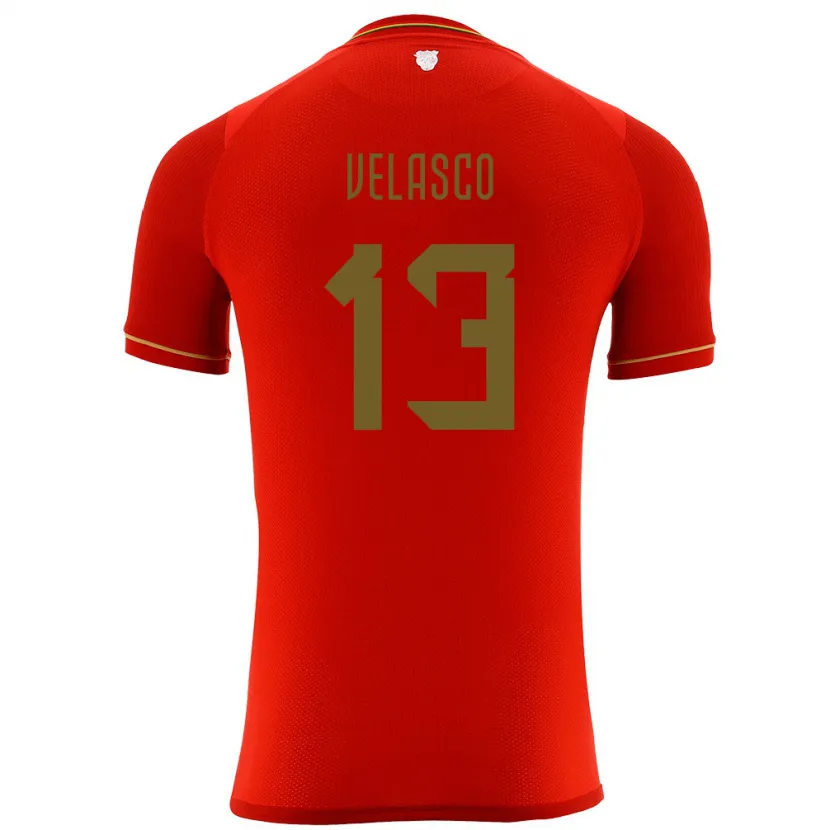 Danxen Kid Bolivia Jhon Velasco #13 Red Away Jersey 24-26 T-Shirt