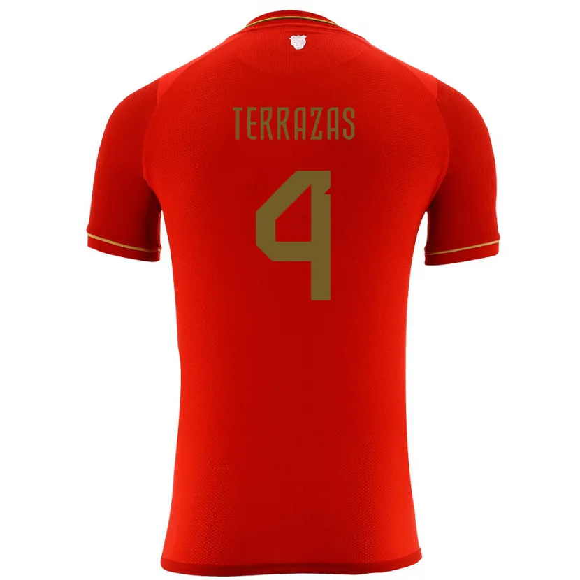 Danxen Kid Bolivia Sergio Terrazas #4 Red Away Jersey 24-26 T-Shirt